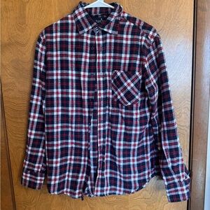 Tailor Vintage Men's Red and Black Plaid Shirt